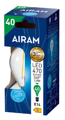 LED lamp E14 3,8W 470lu 4000K P45 FIL