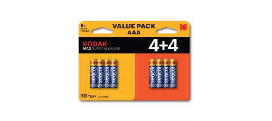 Patarei AAA/LR03, 1,5V, 4+4 tk/bl