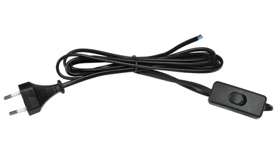 Pistiku ja lülitiga juhe 2,5m must 2x0,75mm2