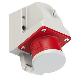 Seinapistik 16A 5P 6H 400VAC IP44 (ava M25), kaanega CEE