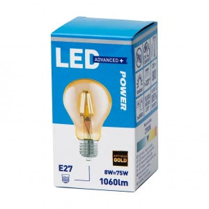 LED lamp E27 A60 8W 1060lm 4000K filament