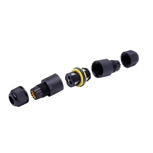Ühendusmuhv IP68 mini 3×1,5 mm² kaablile 3–9 mm must