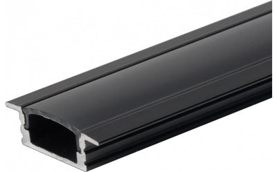 LED alumiinium süvistatav profiil 24,7×7 mm 2 m must IP20