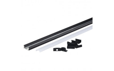 LED alumiiniumprofiil pp 17,4x7 2m must, piimjas kate IP20