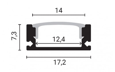 LED profiil 12V 45W/830 dimmitav 2m opaal hall IP20