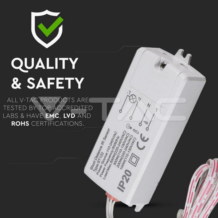 Viipelüliti 110-240V 5A 5-6cm must süv. IP20 20000h