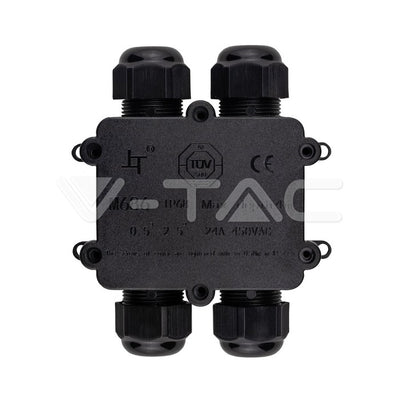 Veekindel ühenduskarp klemmidega 4P 8–12 mm IP68 must