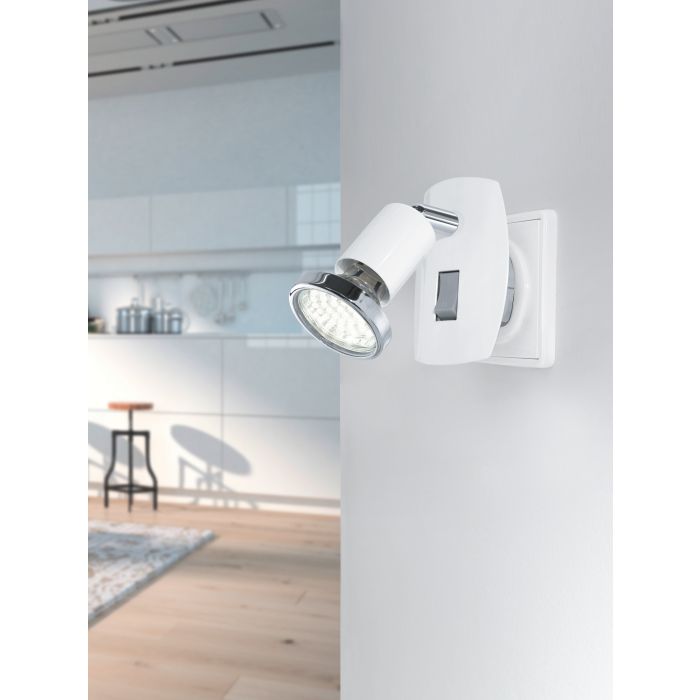 Seinavalgusti LED, GU-10, 3W, 3000K, valge/kroom