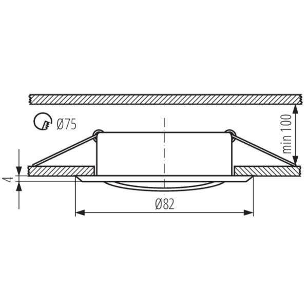 Ripplaevalgusti MR16 max 10W IP20 must matt ¨82mm