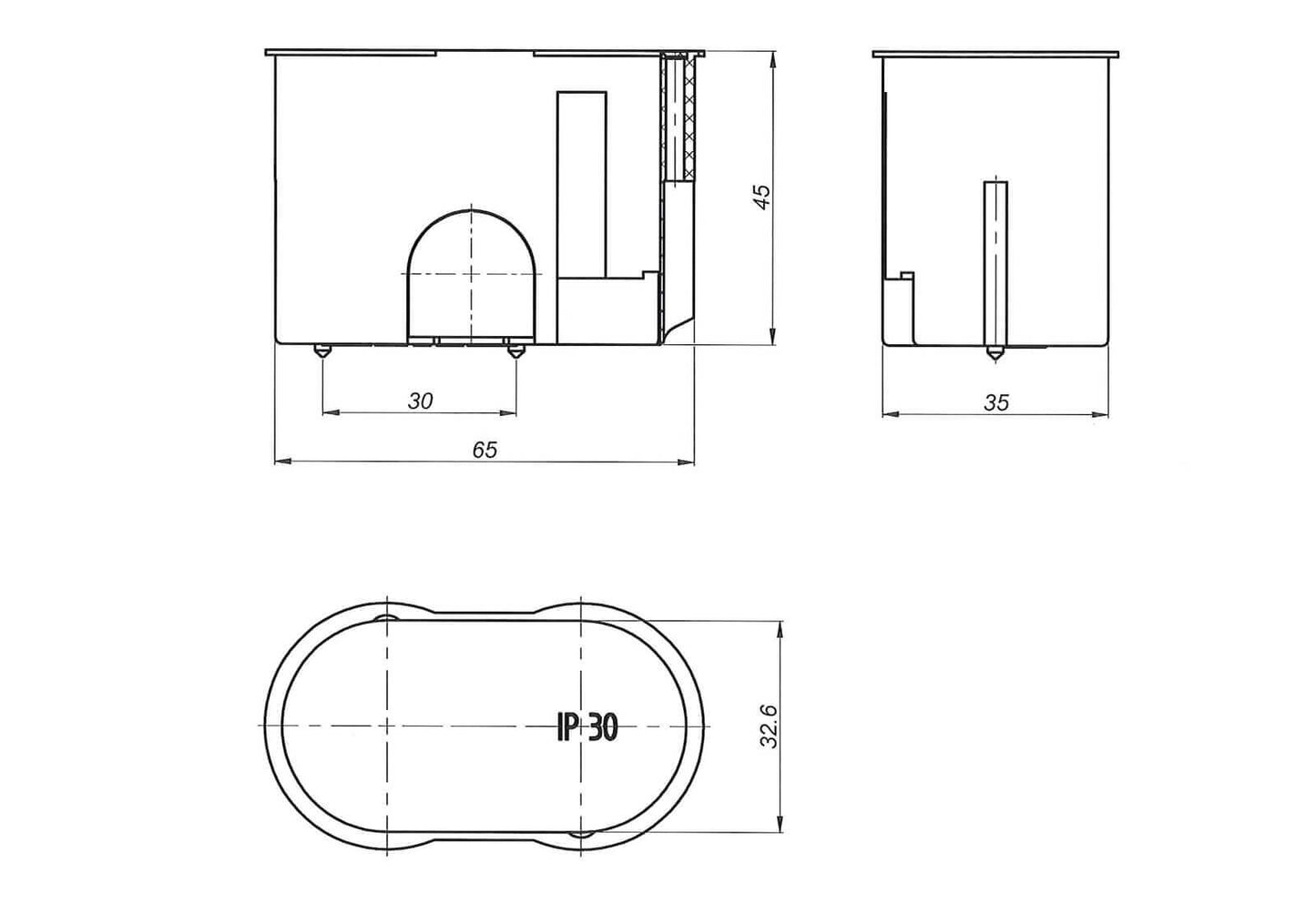 Harutoos kaanega ovaal 30mm/2x35mm halogeenivaba