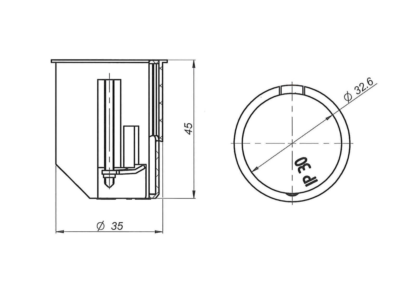 Harutoos kaanega väike 35mmx45mm halogeenivaba