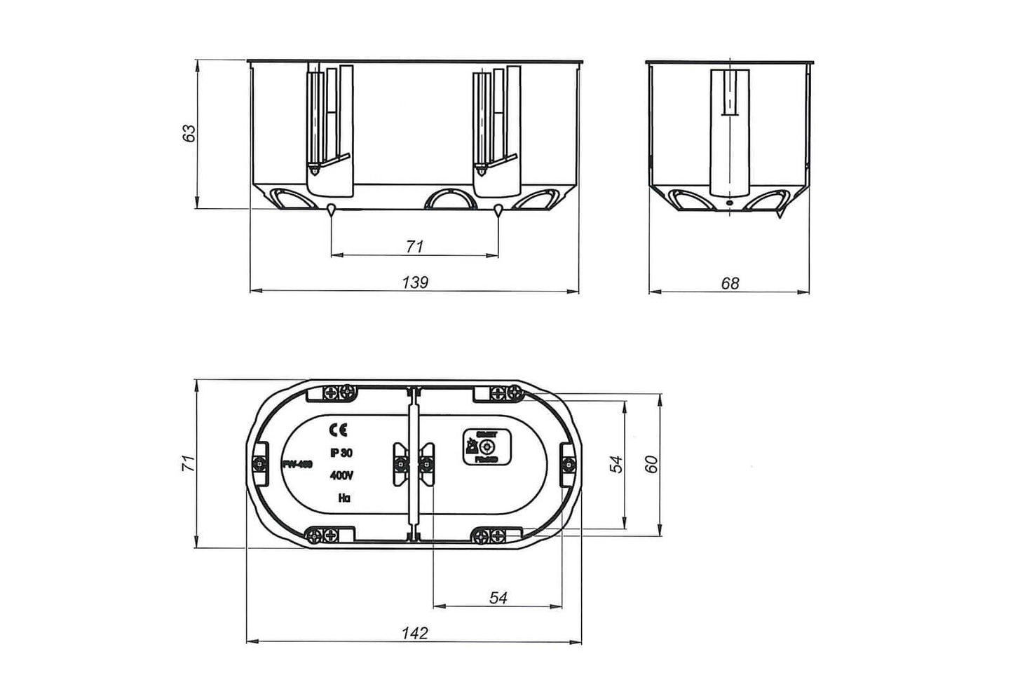 Kipsitoos 68mm 2-ne sinine halogeenivaba