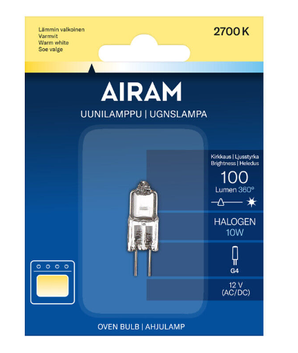 Ahjulamp G4 10W 100 lm 2700K 12V läbipaistev