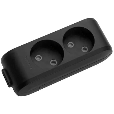 Pistikupesa m-ga 2-ne pinnapealne riputuskonksuga must