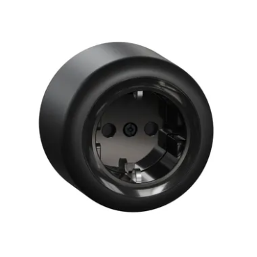 RENOVA pinnapealne pistikupesa 1x ümmargune must