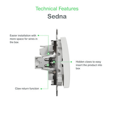 Toggle switch, deep anthracite, SEDNA