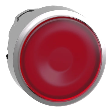 Pea valgustatud nupu jaoks, Harmony XB4, metall, punane loputus, 22mm, universaalne LED, vedrutagastus, plaaniobjektiiv, märgistamata