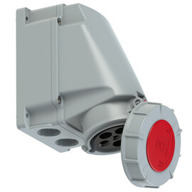Jõupesa seinale 63A 5P 6H 400VAC IP67 (ava M40+2xM32), CEE