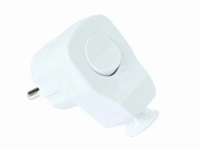 Pistik maandusega (lüliti), valge 16A