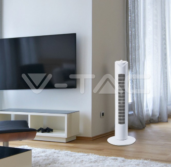 Tornventilaator 45W valge põrandale