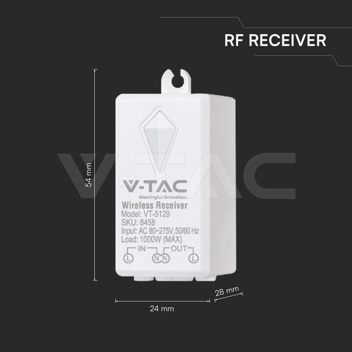 Vastuvõtja juhtmevabale lülitile 230V 10A/1000W valge IP20