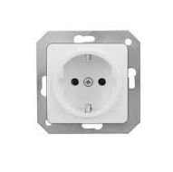 Pistikupesa maandusega 1-ne süvispaigaldatav, valge