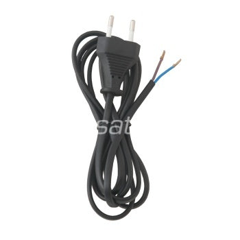 Pistikuga juhe 2 m 2×0,75 mm² IP20 must