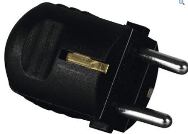 Pistik maandusega must 16A