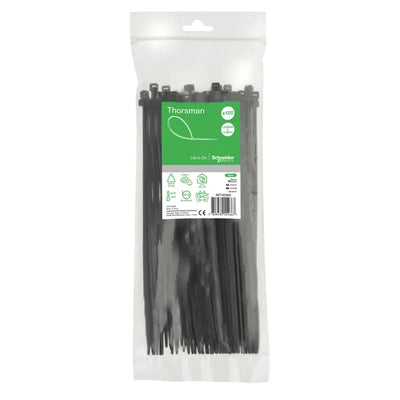 Kaabliside UV-kindel 250×4,8 mm must 100 tk/pk