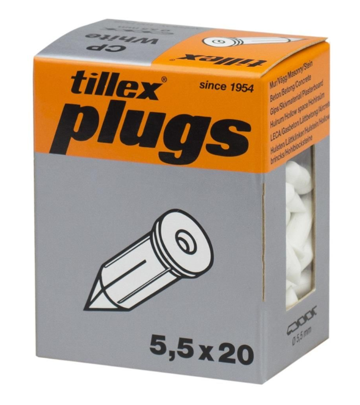 Naeltüübel 5,5x20 valge 100tk/pk