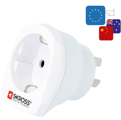 Reisiadapter Austraalia,Hiina-EURO valge 16A