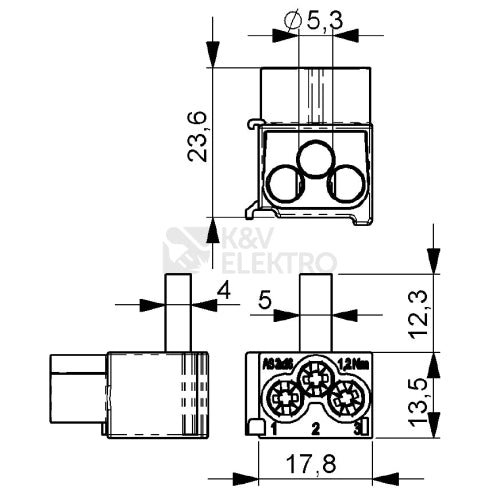 Sisendklemm AS/3x16 SNK-BL, Al/Cu 3x 16mm² 63A 690V, ühendus
