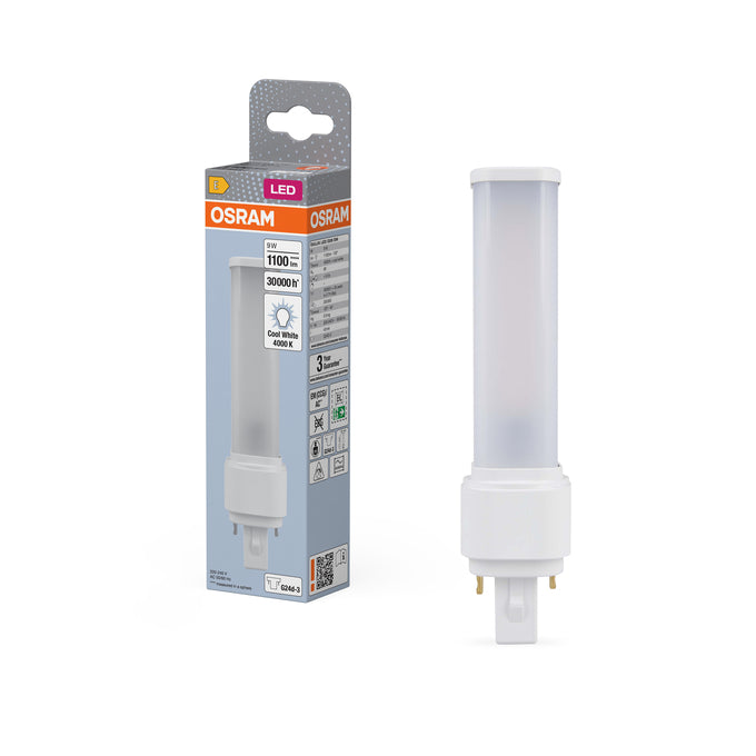 LED kompaktlamp G24d-3 9W 990 lm 4000K 171 mm 220...240V valge