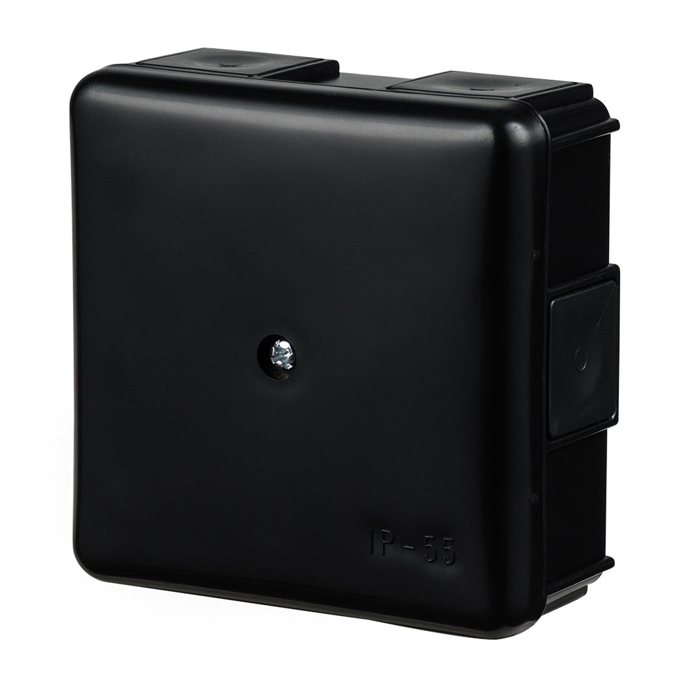 Harukarp 86x86x39, kruviga, must, IP55 EP-LUX