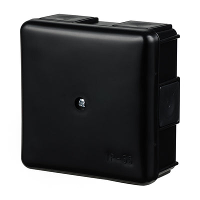 Harukarp 86x86x39, kruviga, must, IP55 EP-LUX