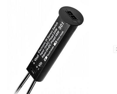 Peidetud puute-/liikumisanduriga LED-lüliti dimmeriga 24/48W 12/24V 2A must