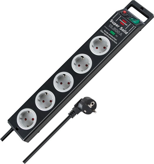 Pikendusjuhe 2,5m 5pesa+lüliti+ülepingekaitse IP20 hall