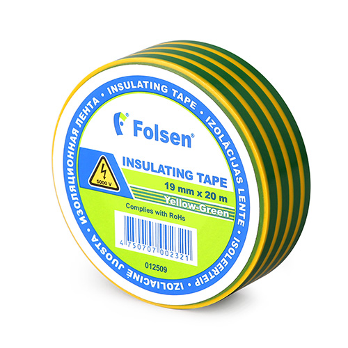 Teip PVC 19 mm x 20 m 5000 V hkollane-roheline