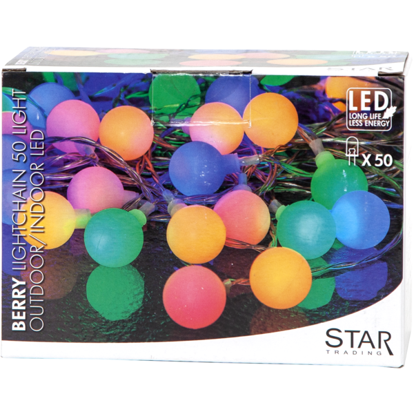 Valguskett Berry 50LED, 7,35 m, värviline, IP44