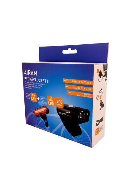 Jalgratta tulekomplekt LED 300 lm USB laetav
