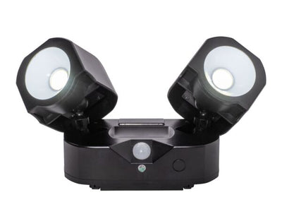 Kapivalgusti LED 2×2W 230 lm 3×AA IP44 liikumisanduriga must