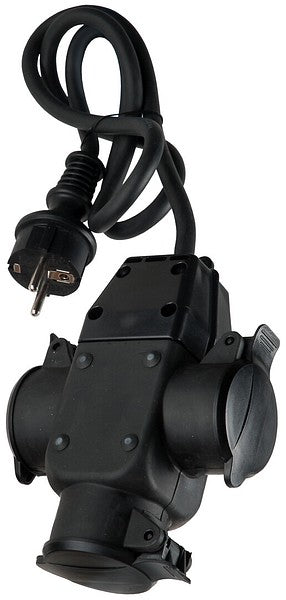 Pikendusjuhe 3 pesaga 1 m 3G1,5 mm² IP44 must