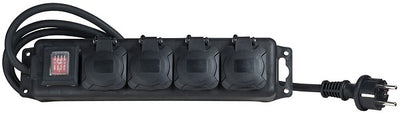 Pikendusjuhe 4 pesaga lülitiga 3 m H05RR-F 3×1,5 mm² IP44 must