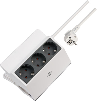 Pikendusjuhe 3 pesaga kinnitatav 3 m H05VV-F 3G1,5 mm² IP20 valge/antratsiit