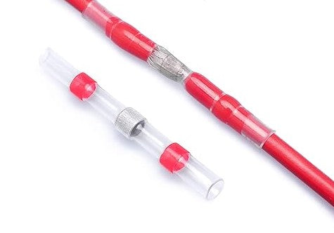 Termokahanev jätkuhülss jootetinaga 0,5–1,5 mm² punane