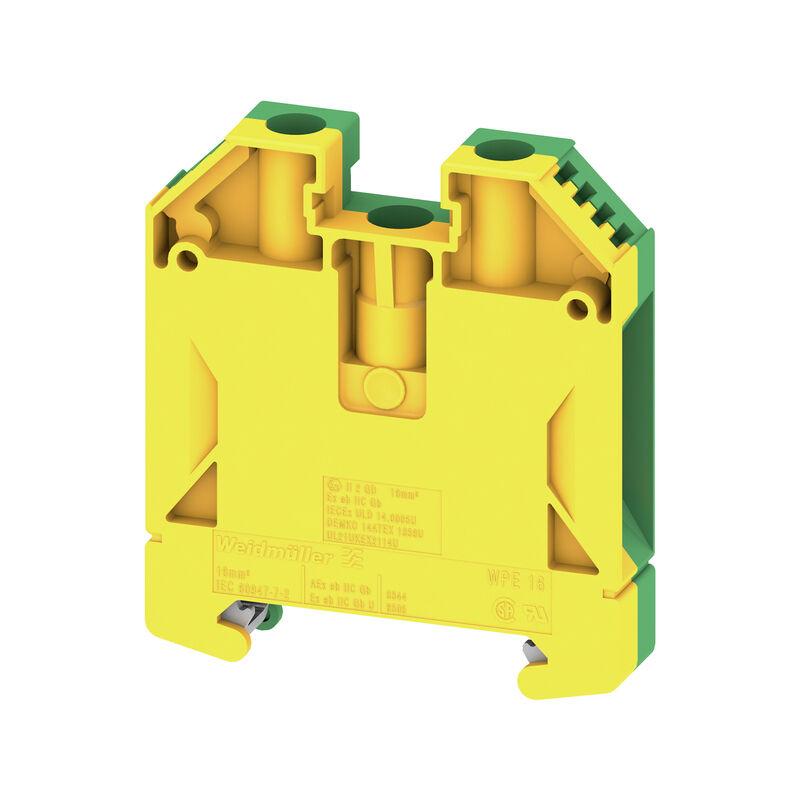PE-riviklemm Weidmüller WPE 16 1P 16 mm² kollane-roheline