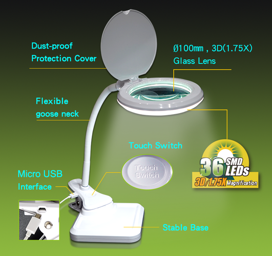 Luuplamp LED 2-ühes USB 3D