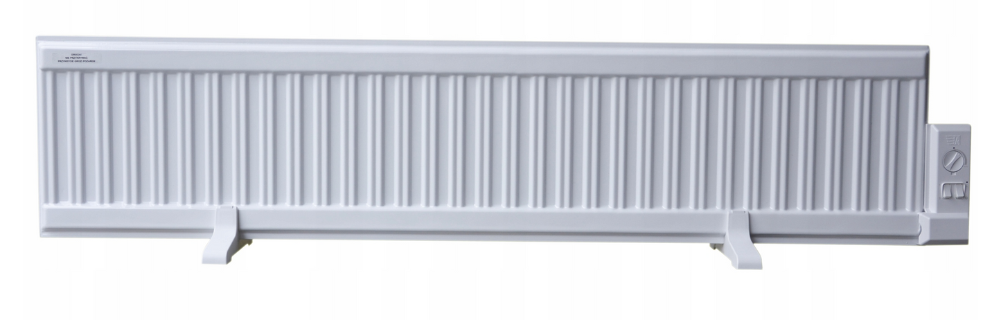 Õliradiaator 800W, 1380 × 300 × 80 mm, IP21, valge