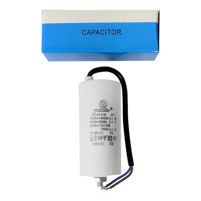 Kondensaator 40µF 450V +GRD juhtmega