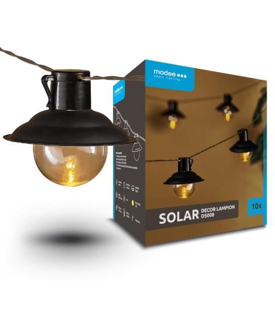 LED-valguskett päikesepaneeliga 10 x LED 4,7m 2700K
